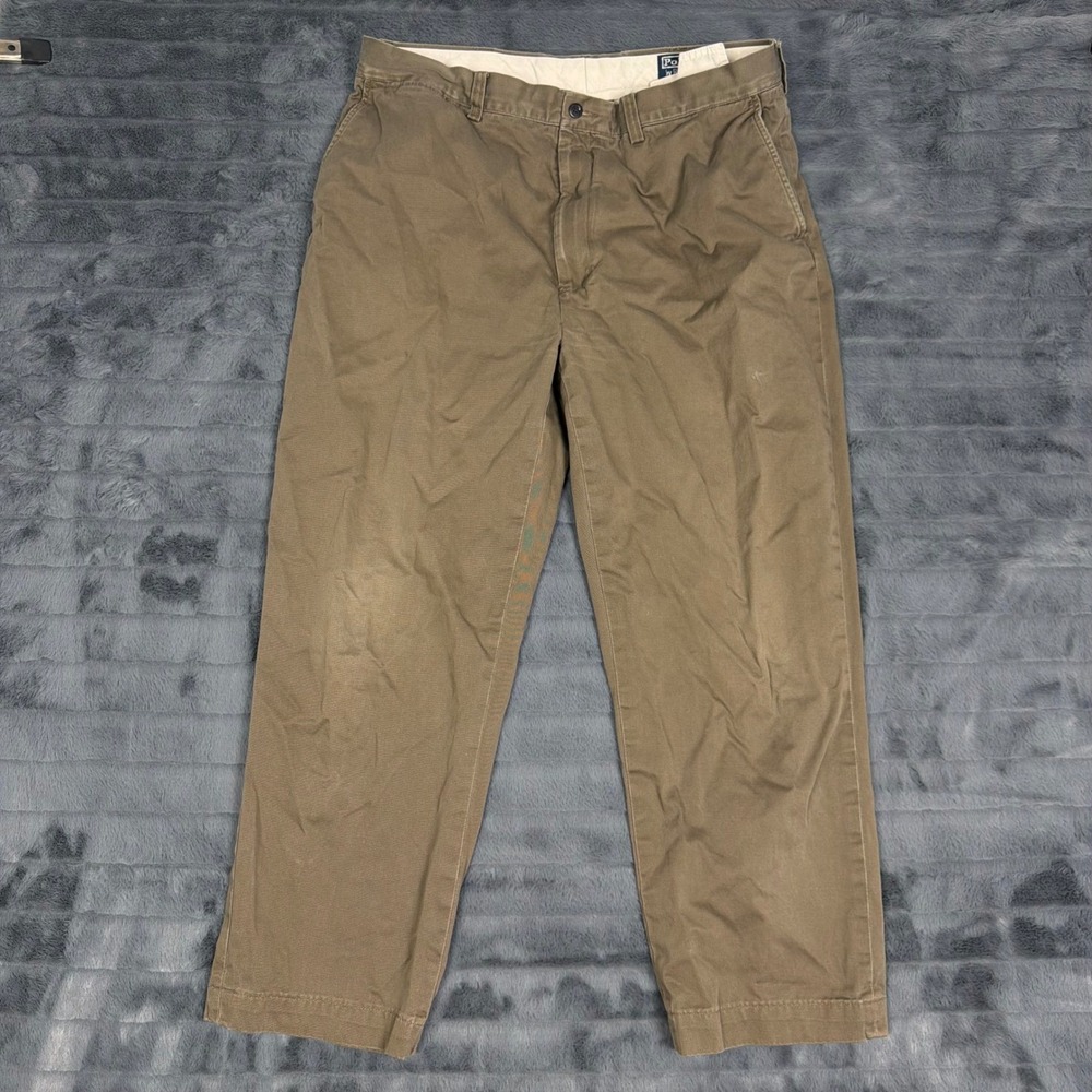 Polo Ralph Lauren Prospect Pant Mens 34x27 Brown Cotton Chino Straight Leg Pants